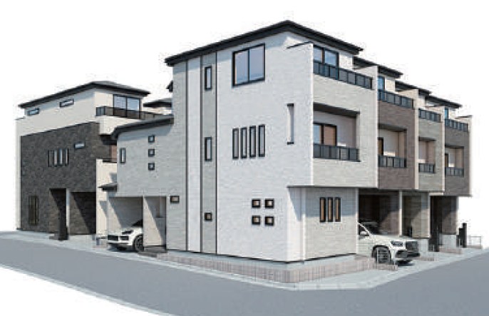 世田谷区赤堤４丁目　新築戸建　B号棟  完成予想図（外観）