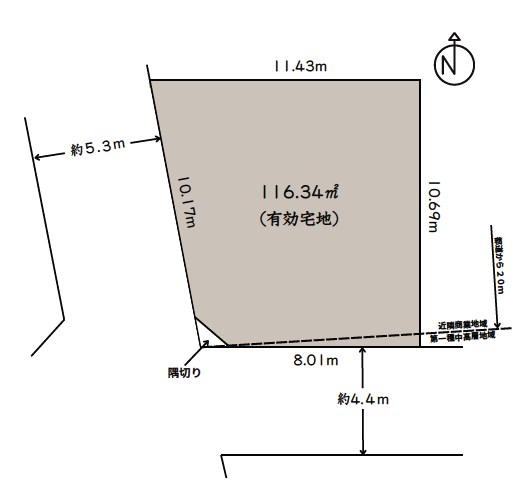中野区中央５丁目　売地　限定1区画 間取図・土地図