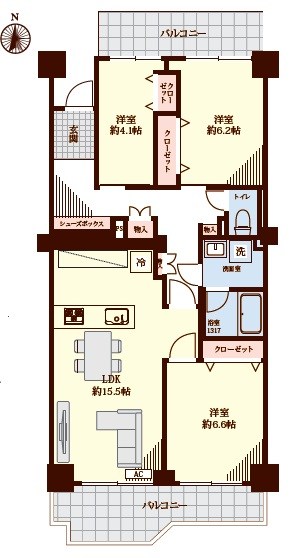 パークシティ溝の口Ｂ棟 間取図・土地図