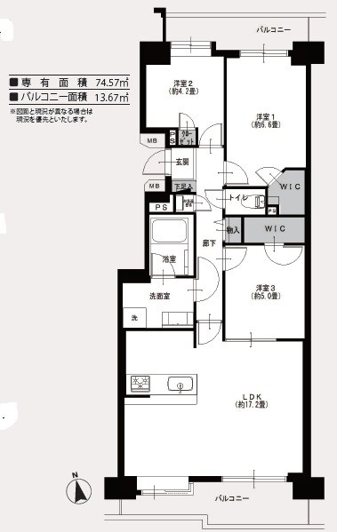 パーク・ハイム狛江３号棟 間取図・土地図