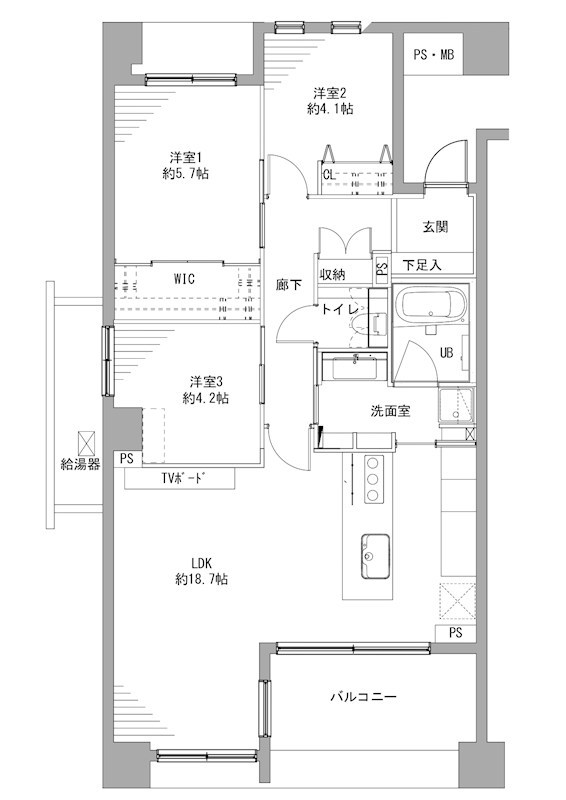 ライオンズスクエア用賀 間取図・土地図