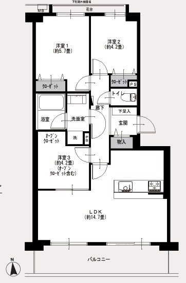 ライオンズヒルズ調布つつじヶ丘弐番館 間取図・土地図