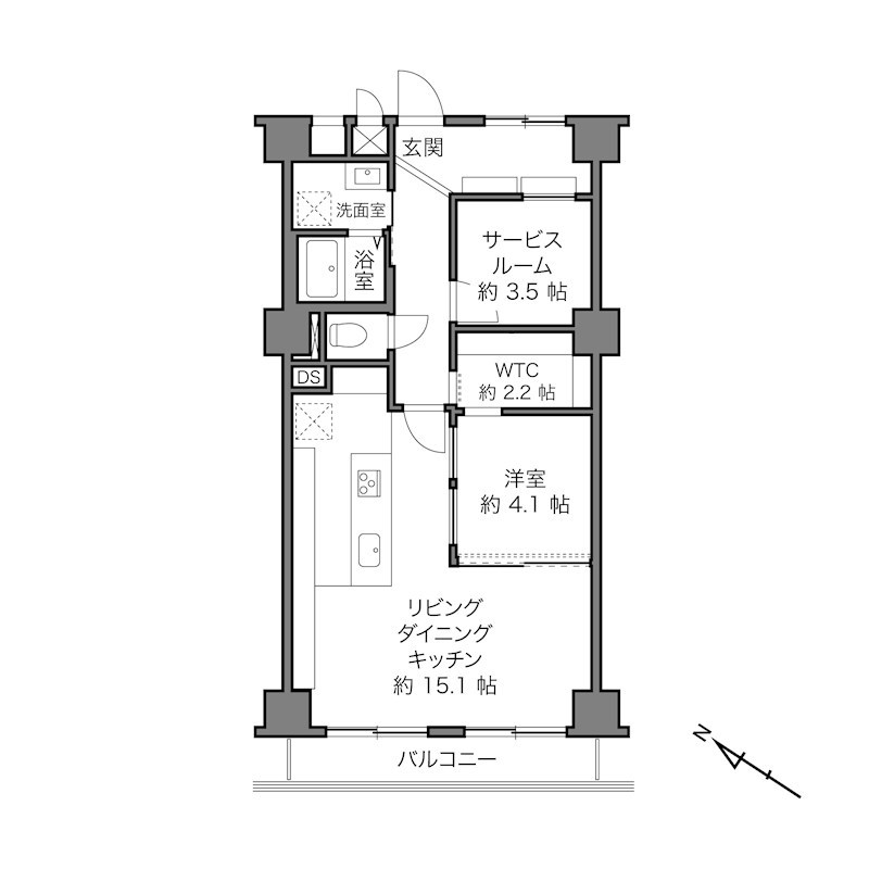 朝日上野毛マンション 間取図・土地図