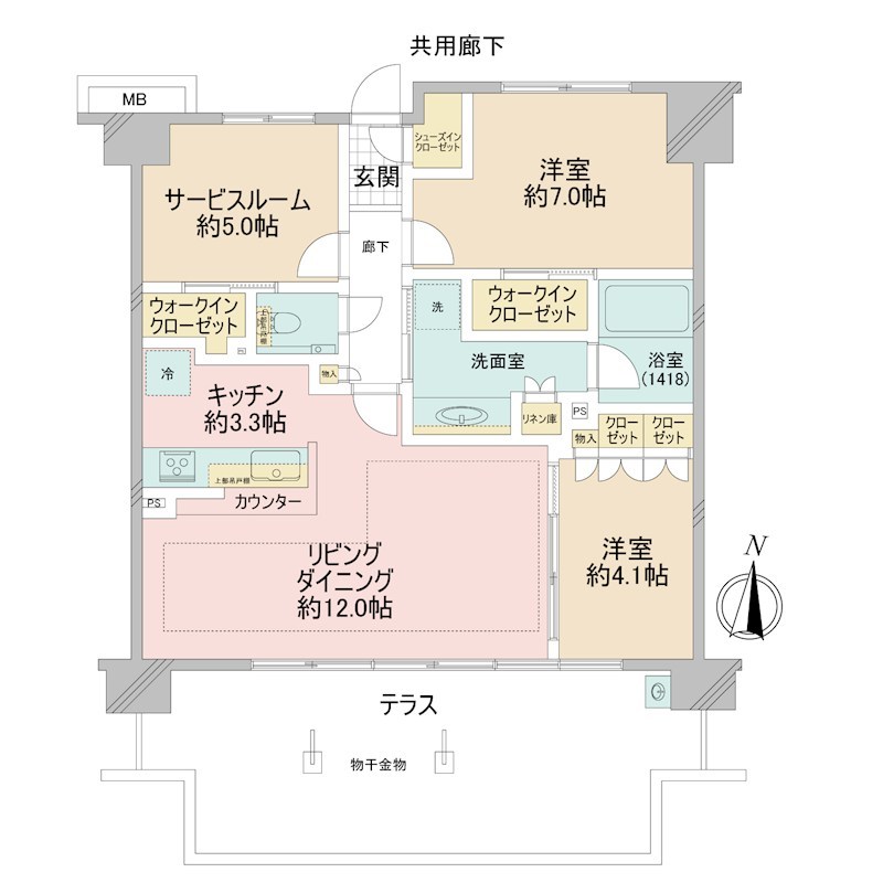 アールブラン武蔵新田 間取図・土地図