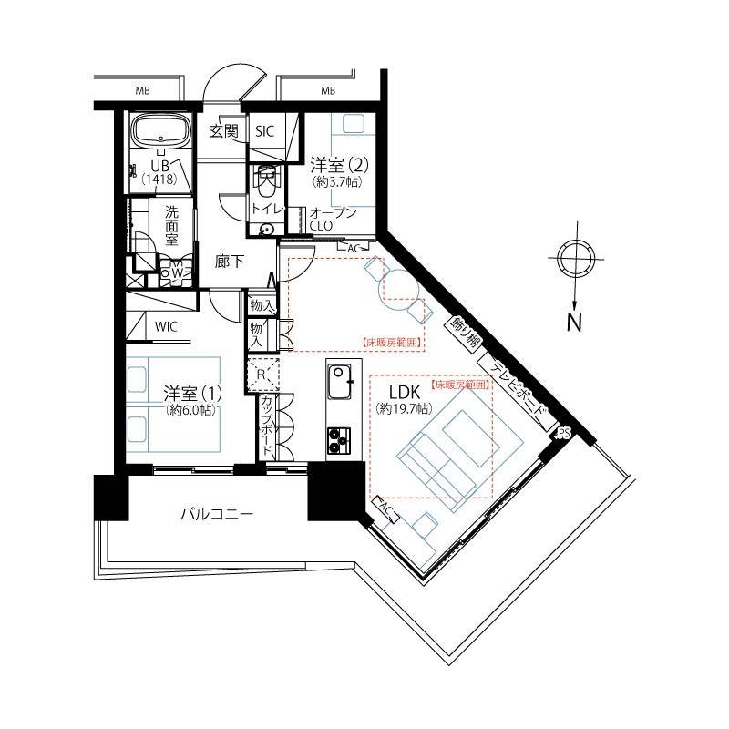 アーバンドックパークシティ豊洲タワーＡ 間取図・土地図