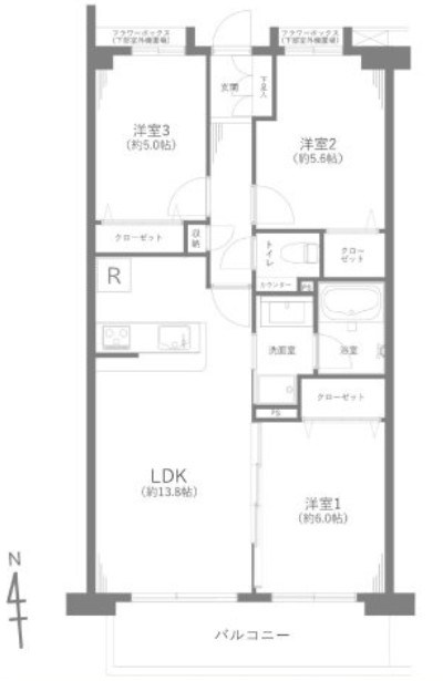 ライオンズヒルズ調布つつじヶ丘弐番館 間取図・土地図