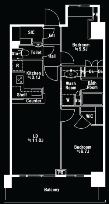 勝どきビュータワー 間取図・土地図