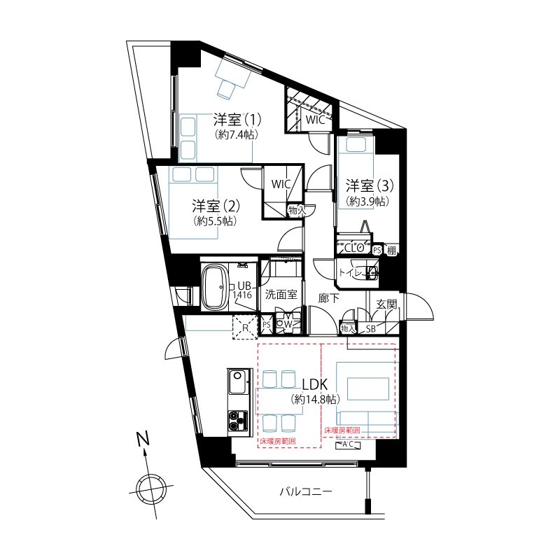 ザ・パームス東中野Ⅱ 間取図・土地図
