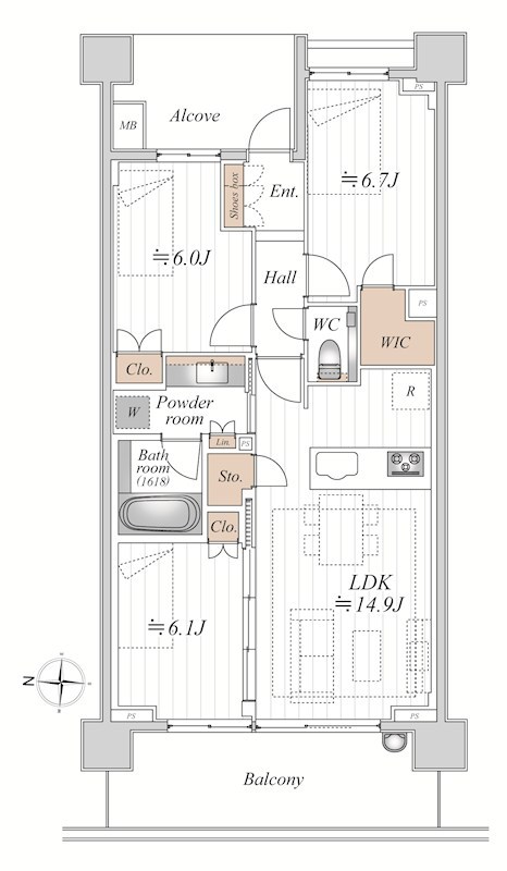 プラウド駒場 間取図・土地図