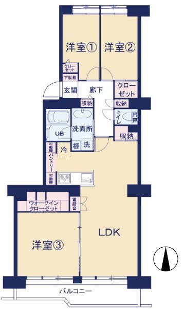 日吉第２ハイムＢ棟 間取図・土地図