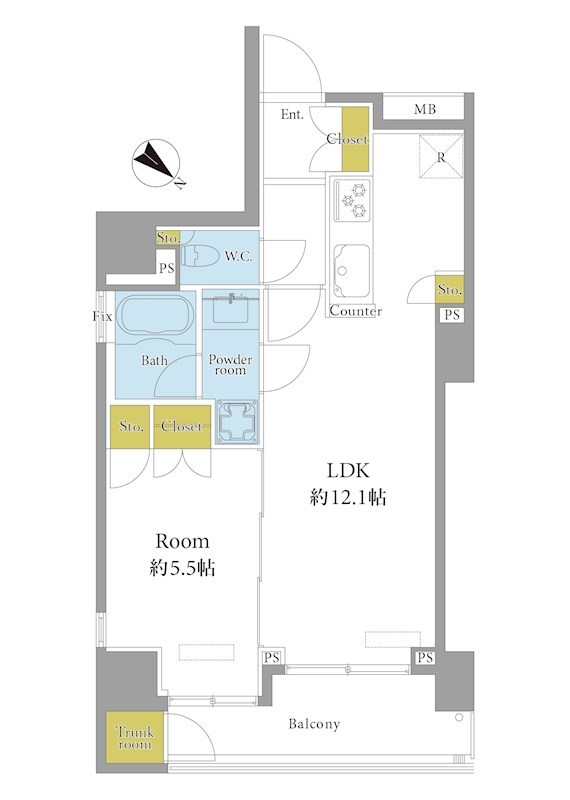 レフィール銀座フロント 間取図・土地図