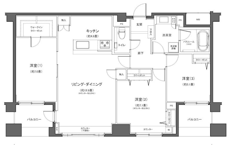 クレッセント新横浜イルドマーニ 間取図・土地図