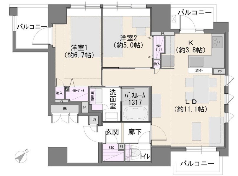 ＴＨＥパームス高田馬場四丁目 間取図・土地図