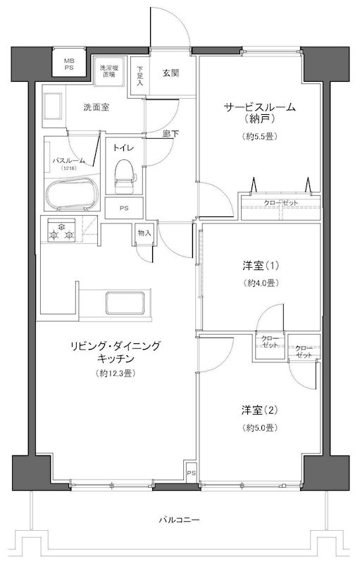 ライオンズマンション新丸子第２ 間取図・土地図