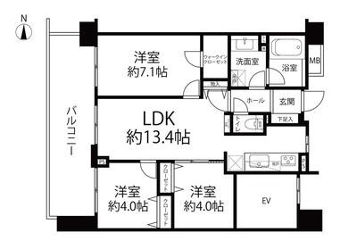 元住吉東パークホームズ 間取図・土地図