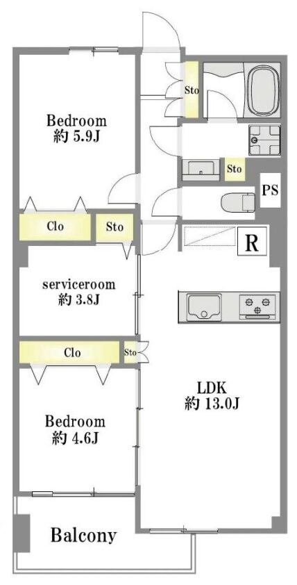 南砂住宅８号棟 間取図・土地図