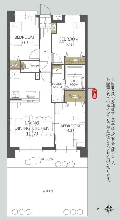 ライオンズガーデン調布多摩川 間取図・土地図