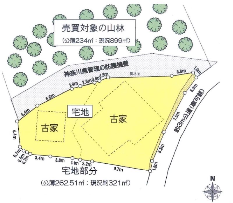 横須賀市　土地　横須賀市三春町６丁目　京急線　堀ノ内駅 間取図・土地図