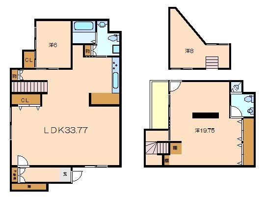 上町１丁目　中古戸建　横須賀中央駅 間取図・土地図