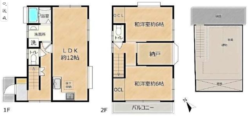 横須賀　中古戸建　横須賀市鴨居２丁目　浦賀駅 間取図・土地図