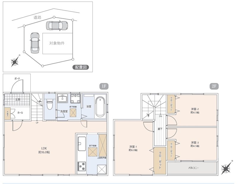 横須賀　中古戸建　横須賀市坂本町５丁目　衣笠駅 間取図・土地図