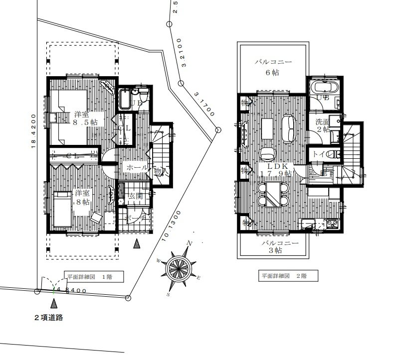 横須賀　中古戸建　横須賀市富士見町　県立大学駅 間取図・土地図