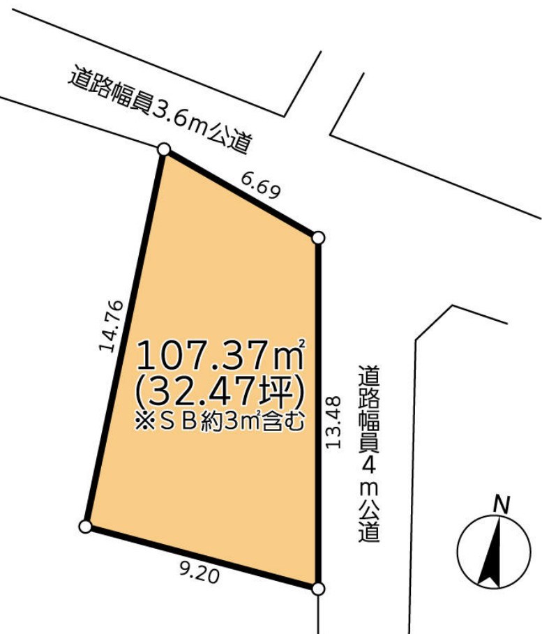 四季美台　建築条件無し売地 間取図・土地図