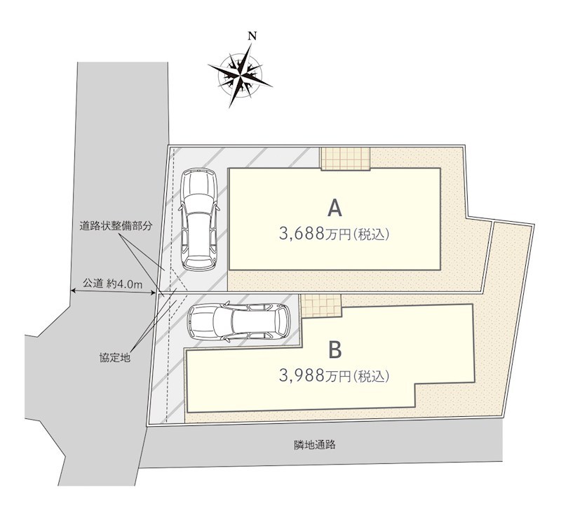 フォレスト・ガーデンズ汲沢　全2棟　A号棟 全体区画図