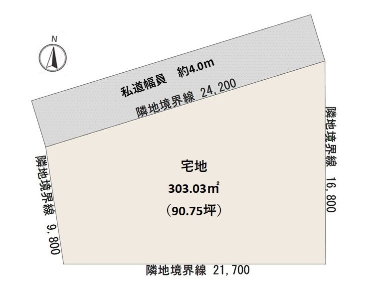 大館市東台一丁目土地 間取図・土地図