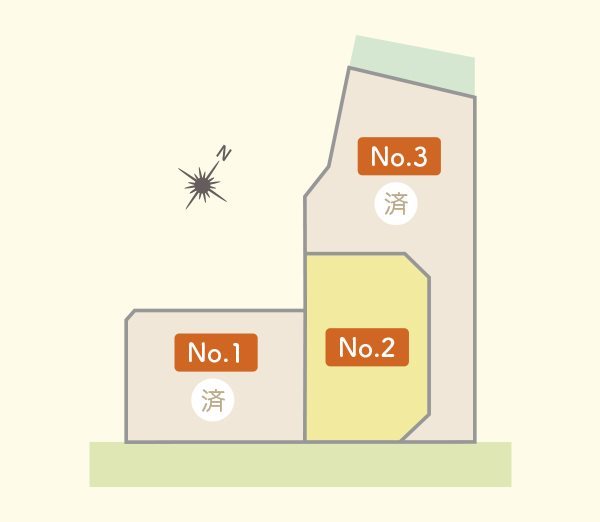 【ハシモトホーム】　東緑ヶ丘売地　区画№2 全体区画図