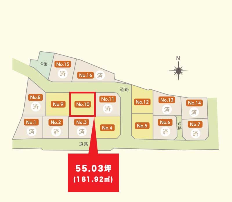 【建築条件付】八戸市白銀町字久保下_№１０ 全体区画図