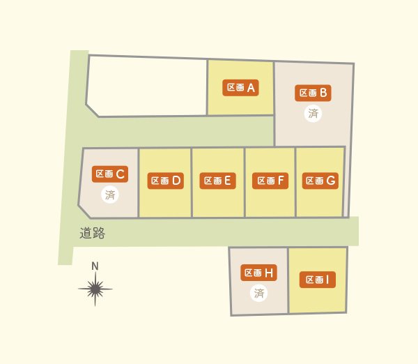 【ハシモトホーム売地】石江江渡分譲地Ｅ区画 間取り図