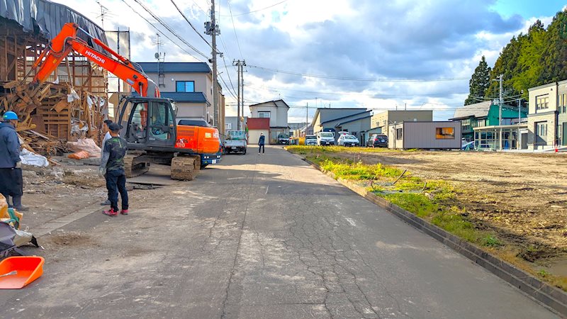 【ハシモトホーム売地】石江江渡分譲地Ｇ区画 現地写真（前面道路含む現地写真）