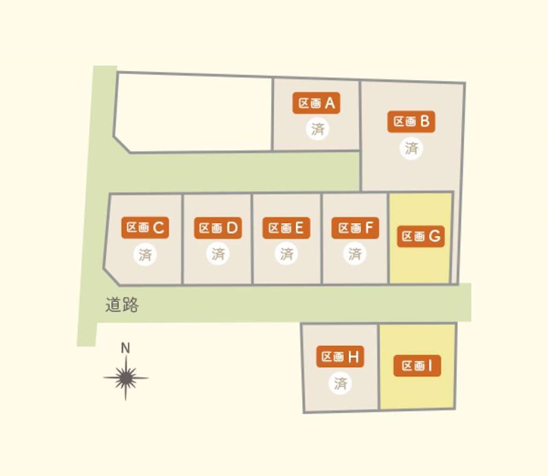 【ハシモトホーム売地】石江江渡分譲地Ｉ区画 区画図