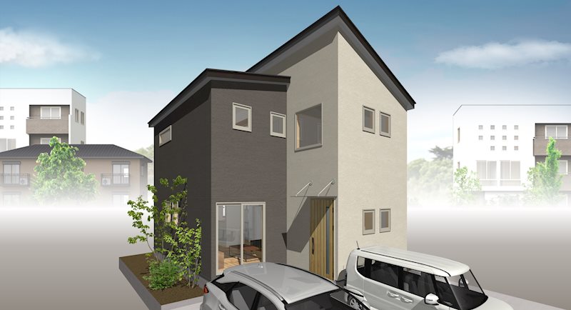 【建築条件付】八戸市売市3丁目_土地【№1】 建物プラン例（外観写真）