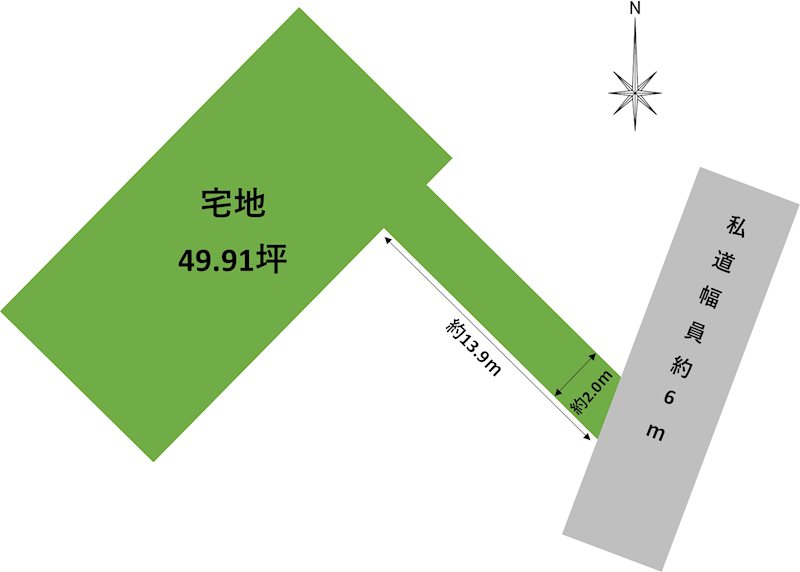 弘前市野田一丁目売地 間取図・土地図