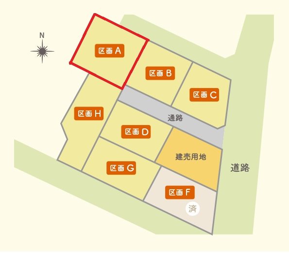 【建築条件付】おいらせ町上久保_区画A 全体区画図