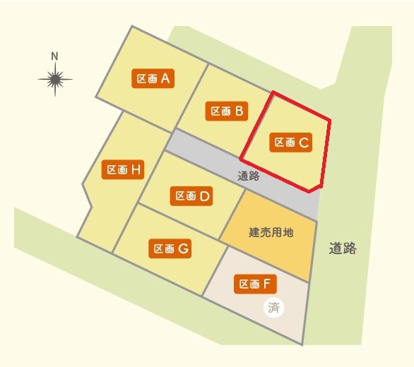 【建築条件付】おいらせ町上久保_区画C 全体区画図