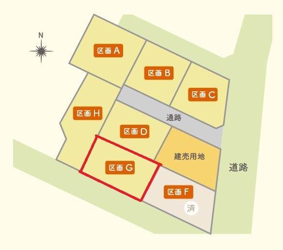 【建築条件付】おいらせ町上久保_区画G 全体区画図