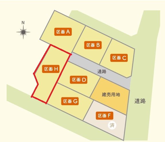 【建築条件付】おいらせ町上久保 _区画H 全体区画図