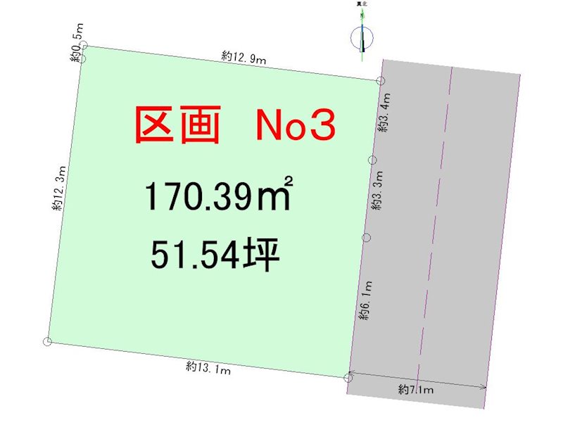 【ハシモトホーム】ハピアタウン北天昌寺　区画3 間取図・土地図