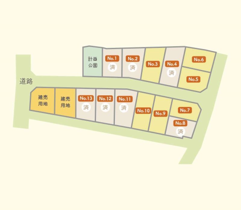 【ハシモトホーム売地】石江三好分譲地№7 間取図・土地図
