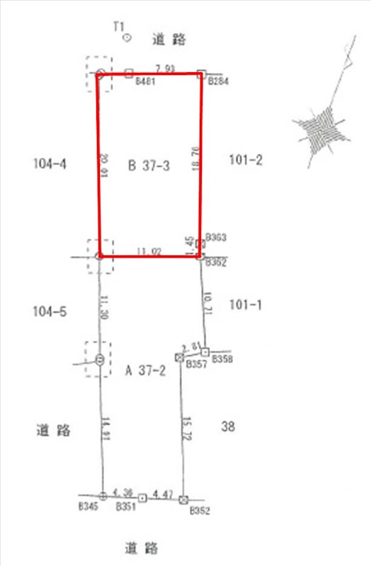 秋田市千秋中島町37-3　B区画 【土地】 間取図・土地図