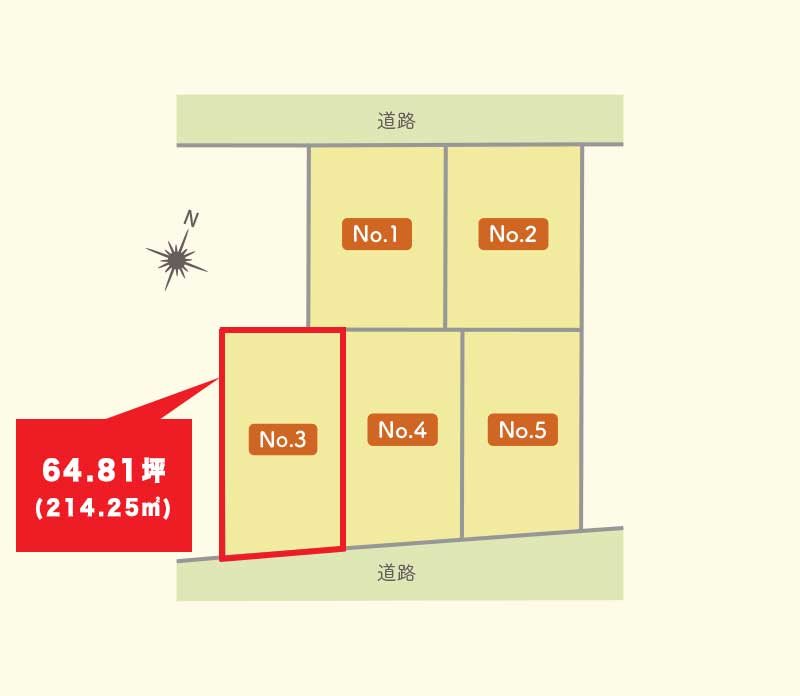 【建築条件付】八戸市小中野二丁目 NO.3 間取図・土地図