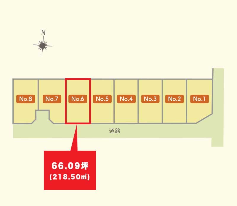 【建築条件付】三沢市大字三沢字下久保41番23　№6 全体区画図
