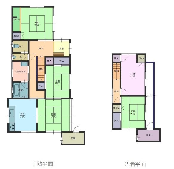 秋田市土崎港北一丁目150-22　【戸建】 間取図・土地図