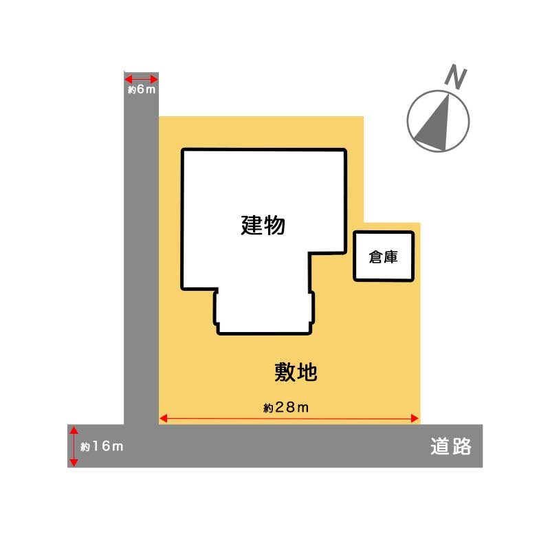 【八戸支店】むつ市並川町_中古事務所 間取図・土地図