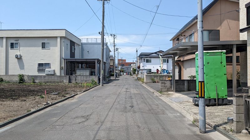 【ハシモトホーム売地】橋本3丁目A区画 現地写真（前面道路含む現地写真）