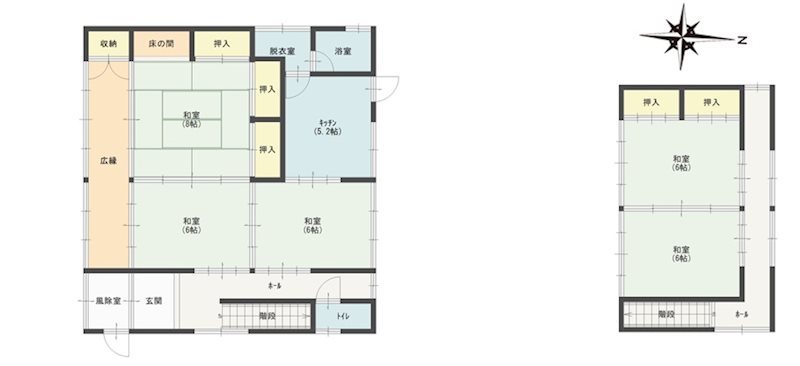 黒石市錦町中古住宅 間取図・土地図