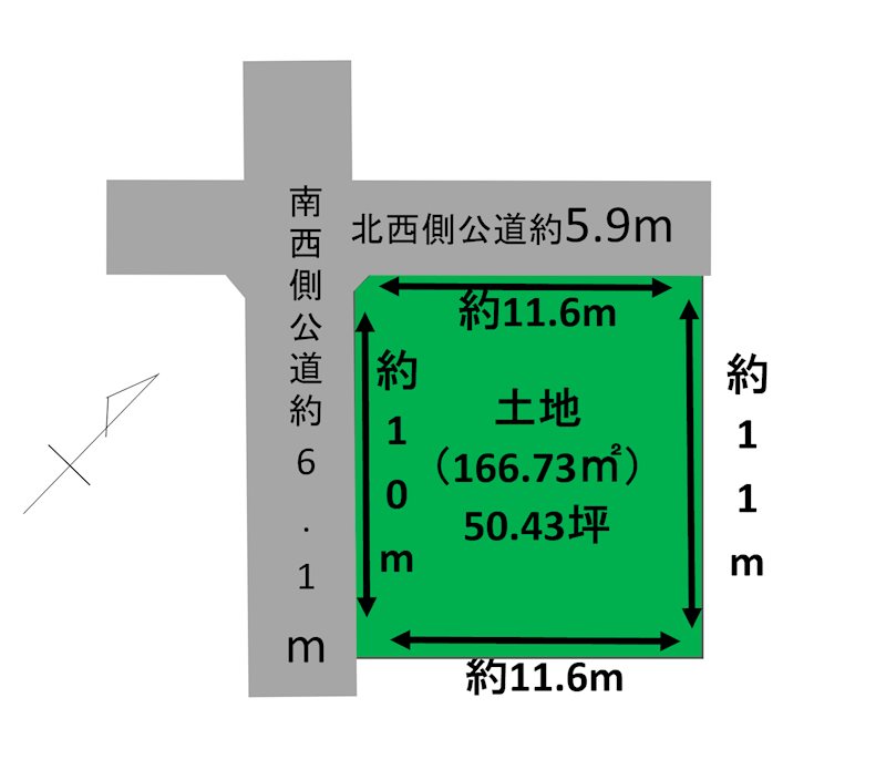 【弘前市千年4丁目土地】 間取図・土地図